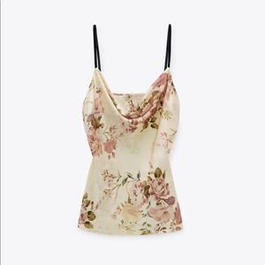 NWT Zara Strappy Floral Print Top